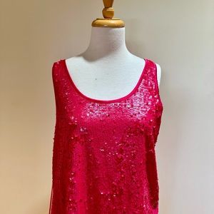 Hot Pink Sequin Sport Tank - Marc Cain dress up or dress down